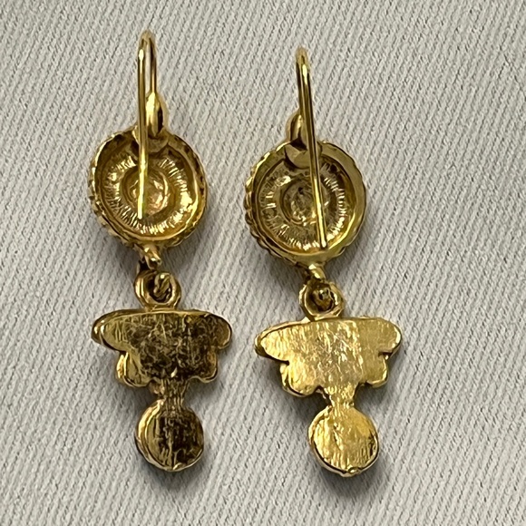 Gold-plated & blue stone dangle earrings, "Tuscan Sky" by National Geographic - Picture 8 of 12